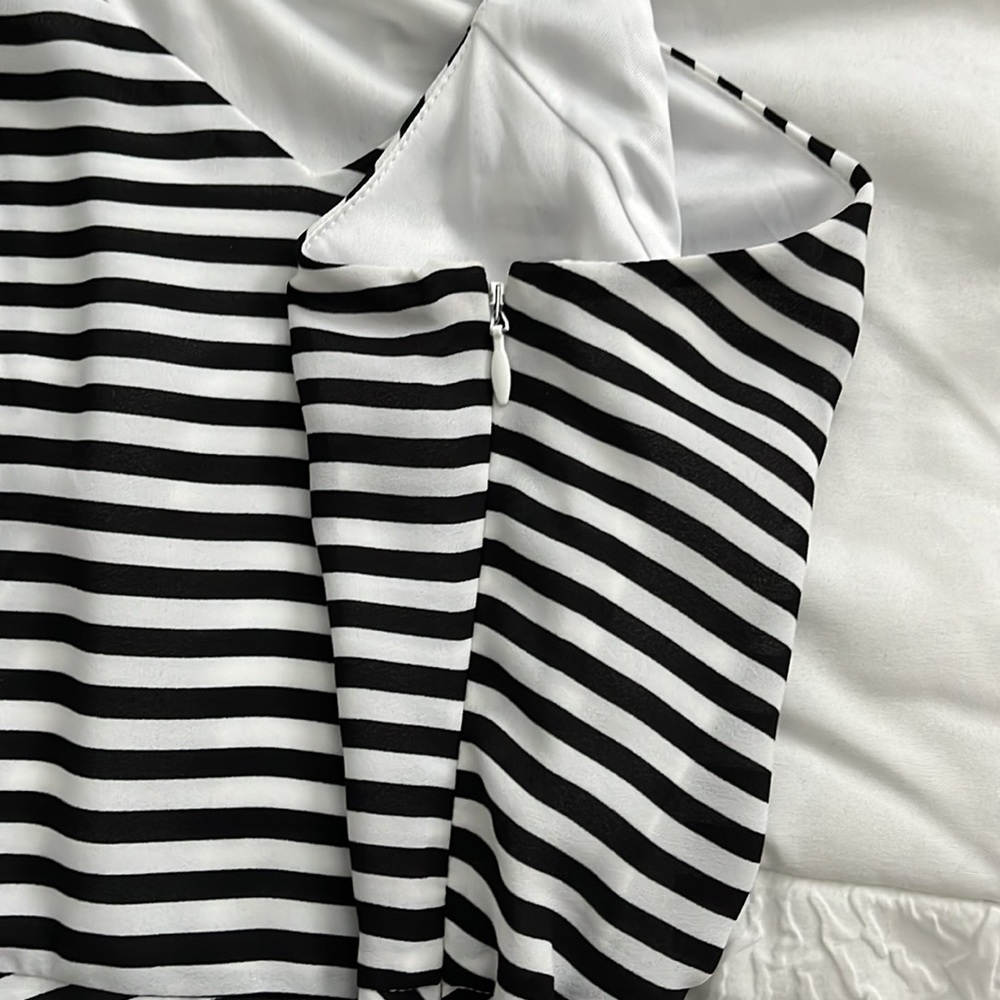 Express Black & White Skater Dress - Picture 3 of 4